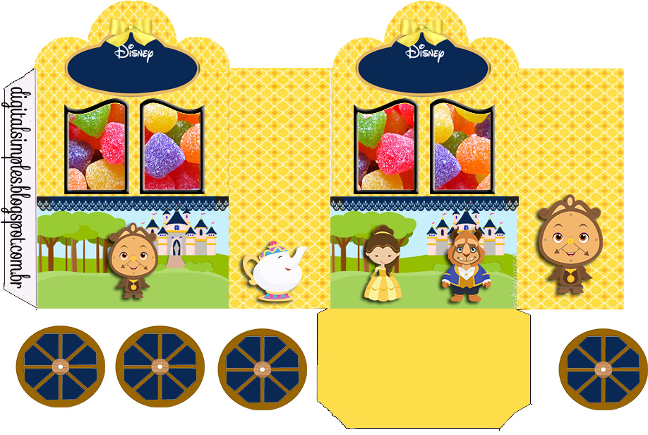 Beauty And The Beast - Carruagem Da Bela E A Fera Para Imprimir (960x664), Png Download