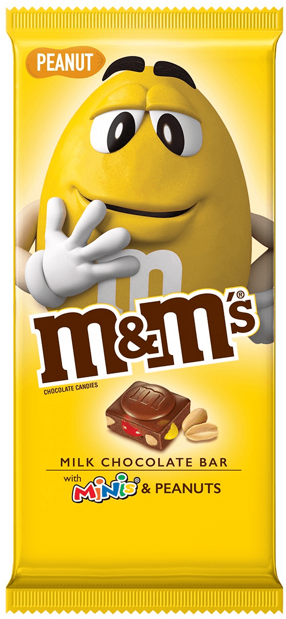 M&m's Milk Chocolate Bar With Minis & Peanuts - New M&m Chocolate Bar (1316x1316), Png Download
