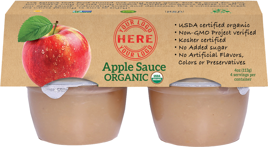 4 4oz Manzana Organic Applesauce Sleeve - Mcintosh (1255x738), Png Download