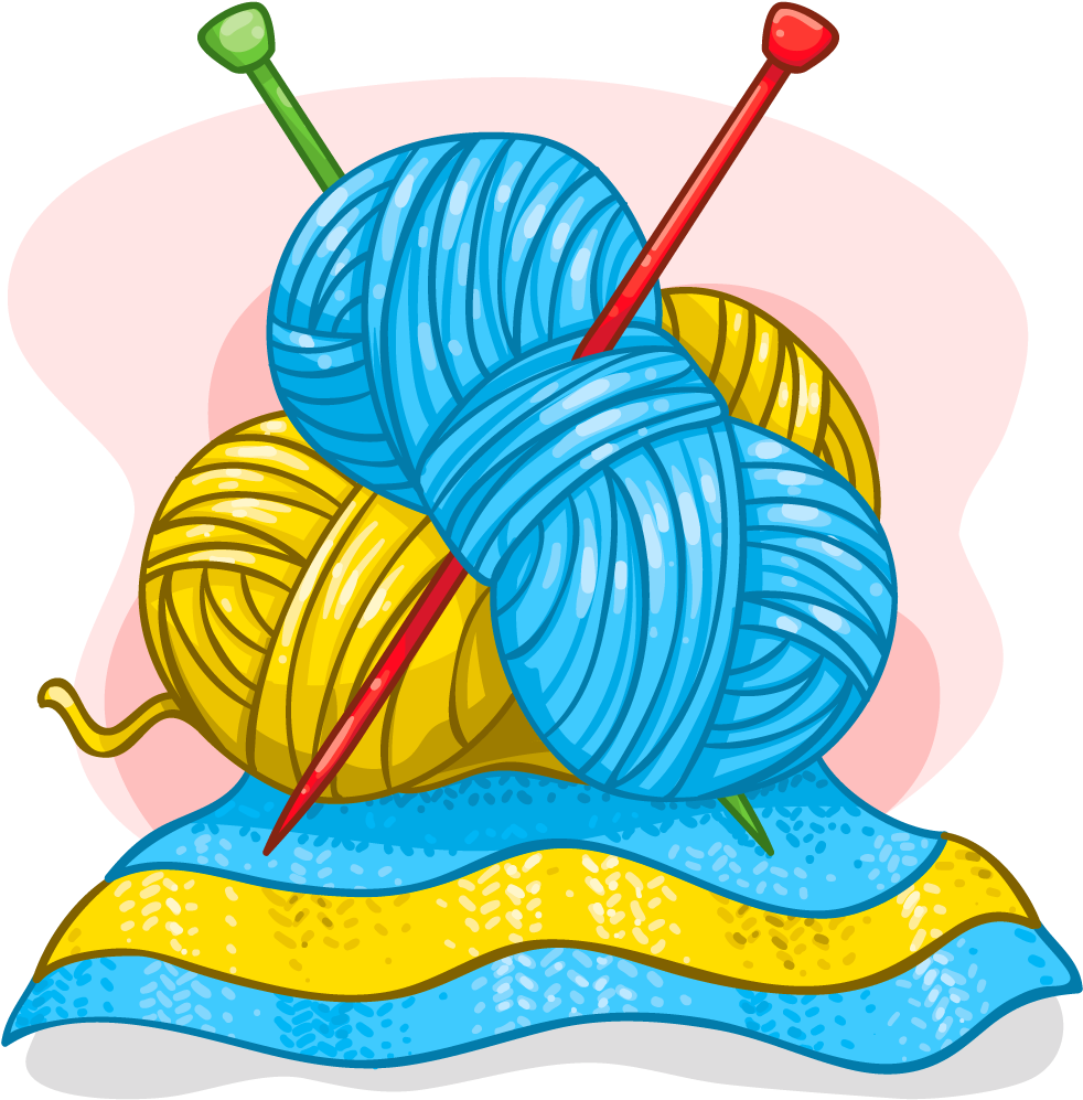Png Knitting Transparent Knitting - Knitting And Crochet Clipart (1024x1024), Png Download