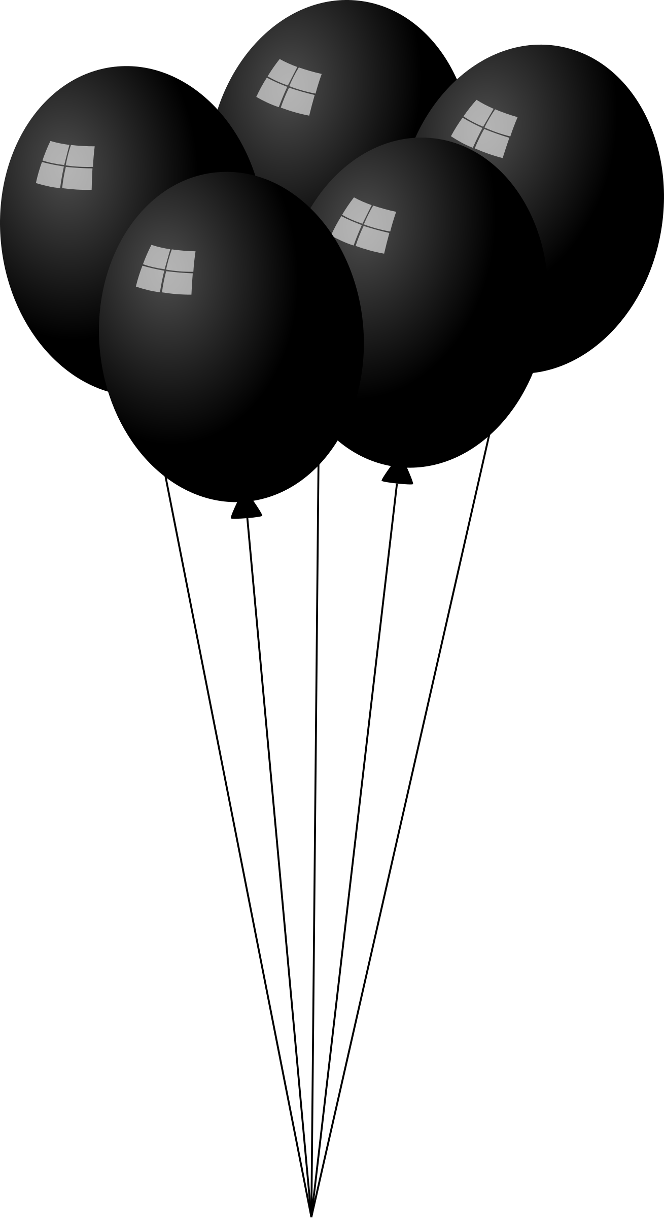Black Balloons Clipart (1309x2400), Png Download