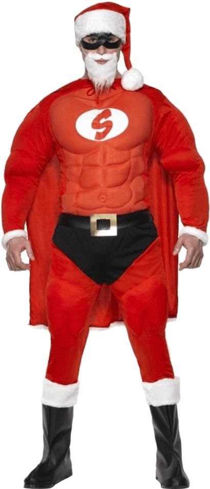Super Fit Santa Costume - Superhero Santa Costume (600x951), Png Download