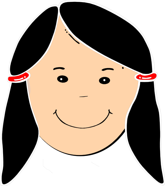 Cartoon Girl With Black Hair - Cartoon Black Haired Girl (534x600), Png Download
