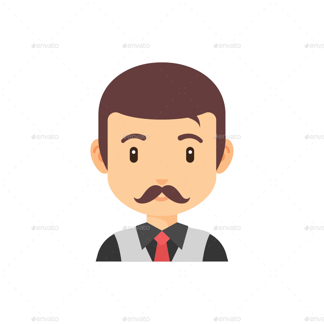 People/no Background/png/people Icon-02 - Smail Mustache Businessman Cartoon (1067x1067), Png Download