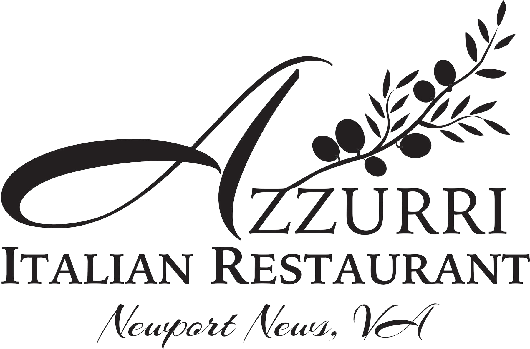 Azzuri Italian Restaurant Home - Calligraphy (1800x1187), Png Download