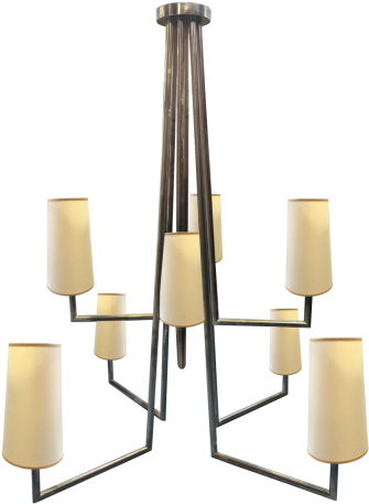 Stephen Mckay Contemporary Two Tier Eight Light Nickel - Chandelier (736x460), Png Download