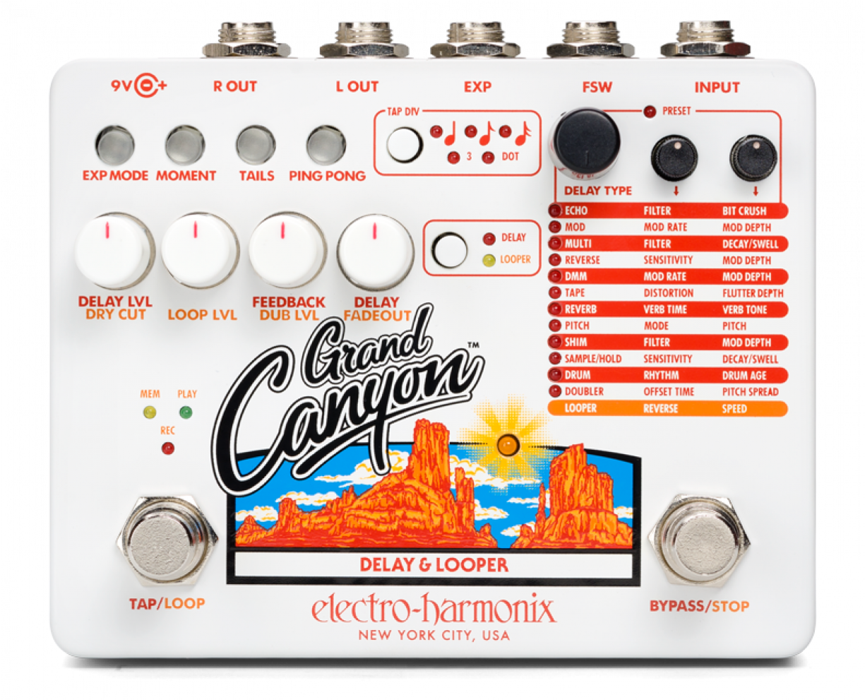 Electro Harmonix Grand Canyon Delay/looper Pedal - Electro Harmonix Grand Canyon (1224x1224), Png Download