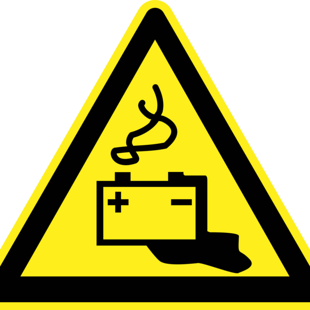 Warning Sign Clipart Electricity Warning Sign Hazard - Battery Charging Safety Sign (1024x1024), Png Download