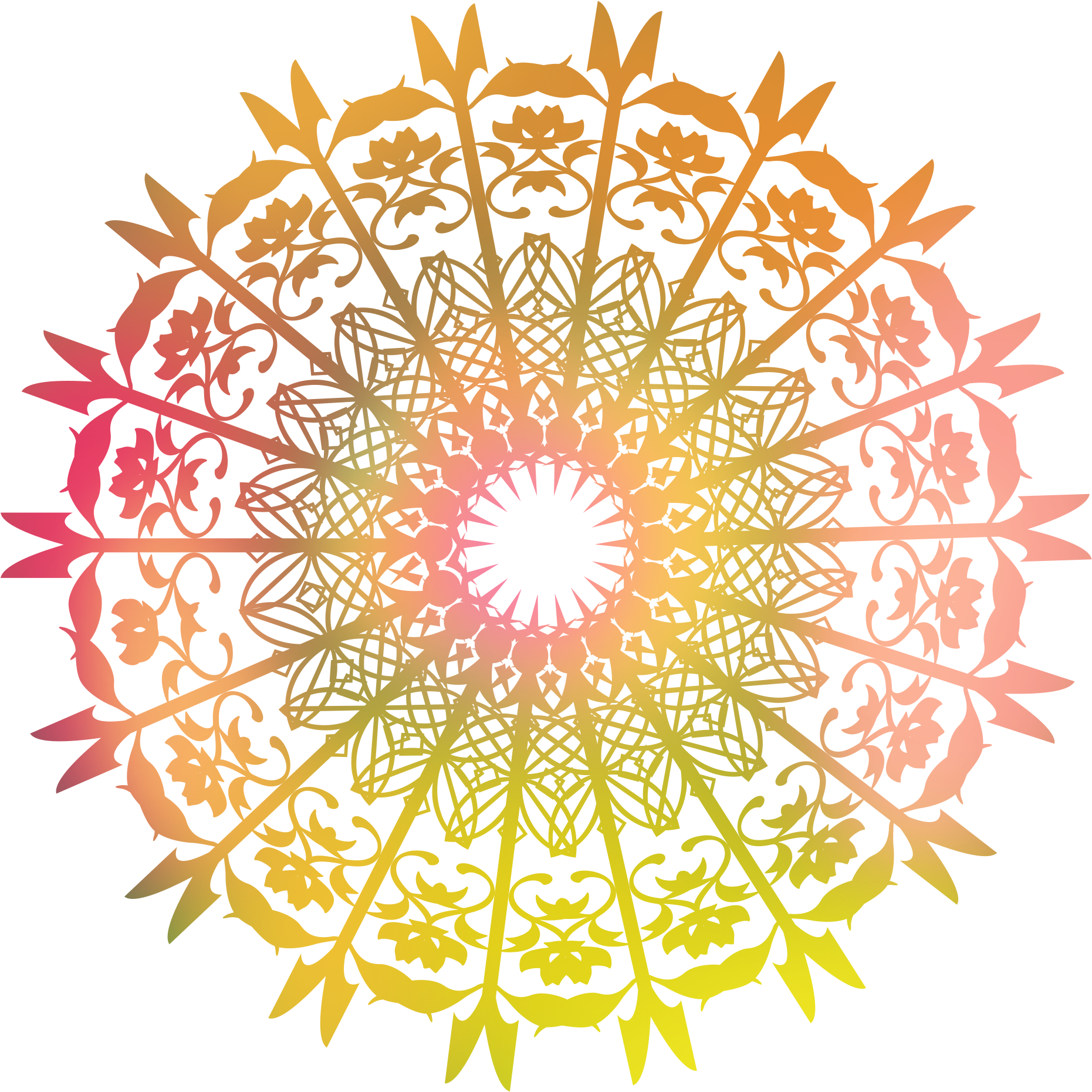 Irregular Spiral Gradient Color Matching Pattern Decorative - Mehndi (2000x2000), Png Download
