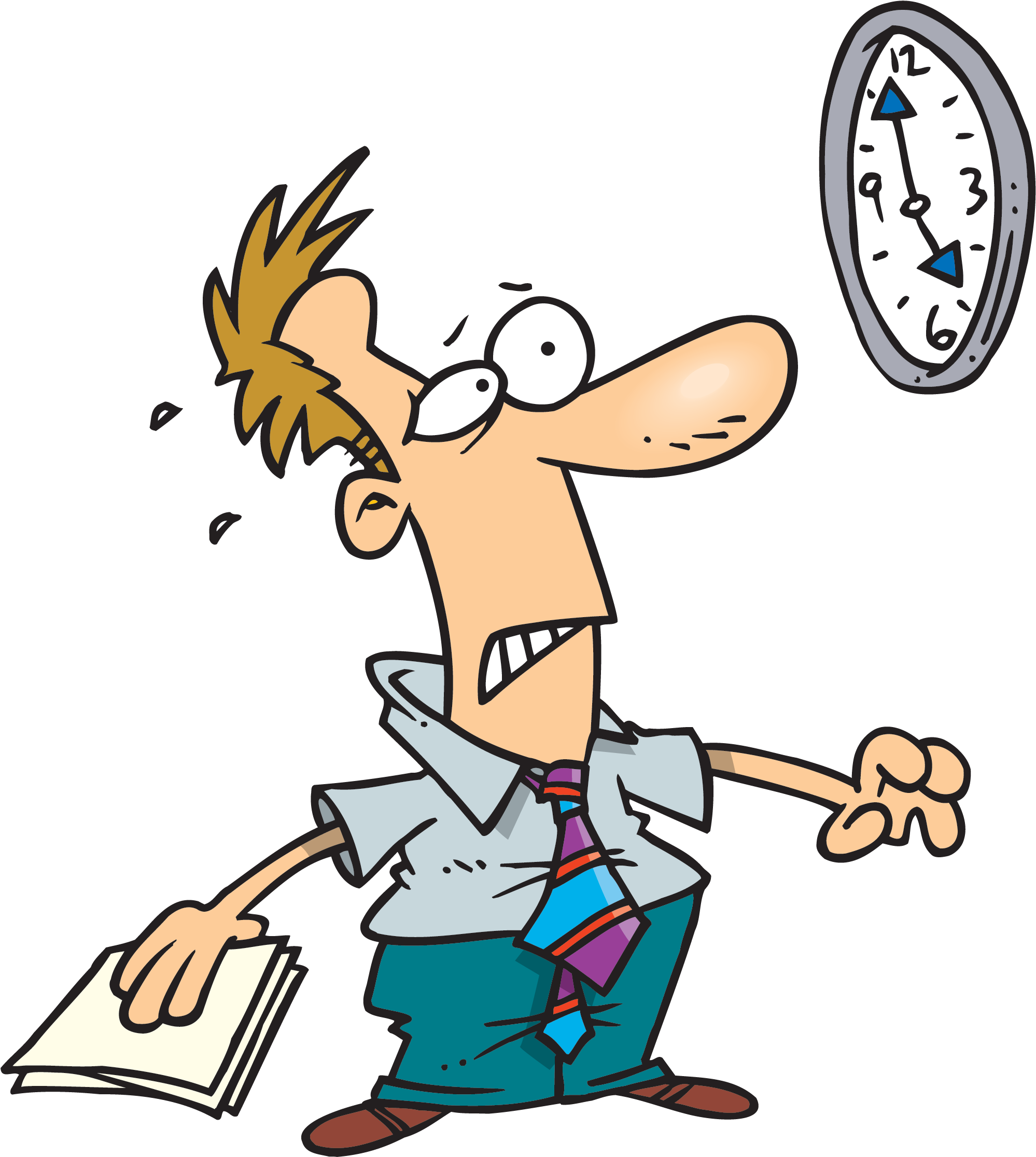 Late - Running Clock Cartoon Png (2000x2240), Png Download