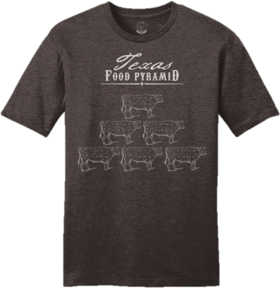 Texas Food Pyramid Tee - Gray Twitch T Shirt (938x939), Png Download