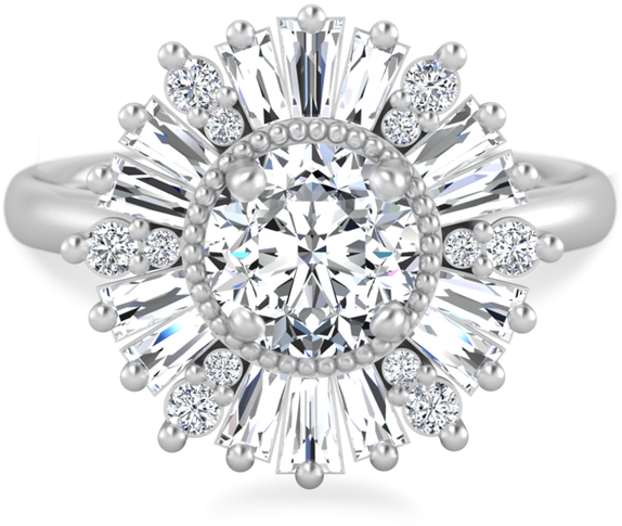 X1https - //cdn3 - Bigcommerce - Com/s-s2f88h5/products/ - Halo Pave Round Engagement Ring (650x650), Png Download