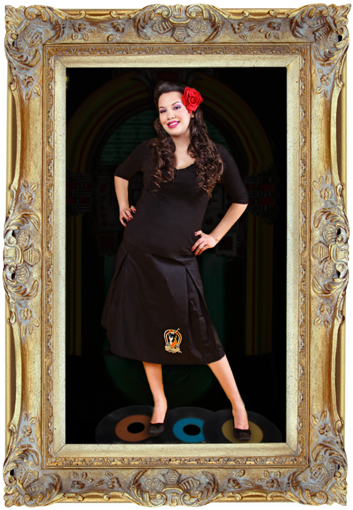 Lucky Lady Pin Up Girl Pleated Skirt - 19th Century Portrait Frame (796x1024), Png Download