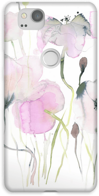 Painted Pink Flowers Case Pixel - Mobile Phone Case (484x800), Png Download