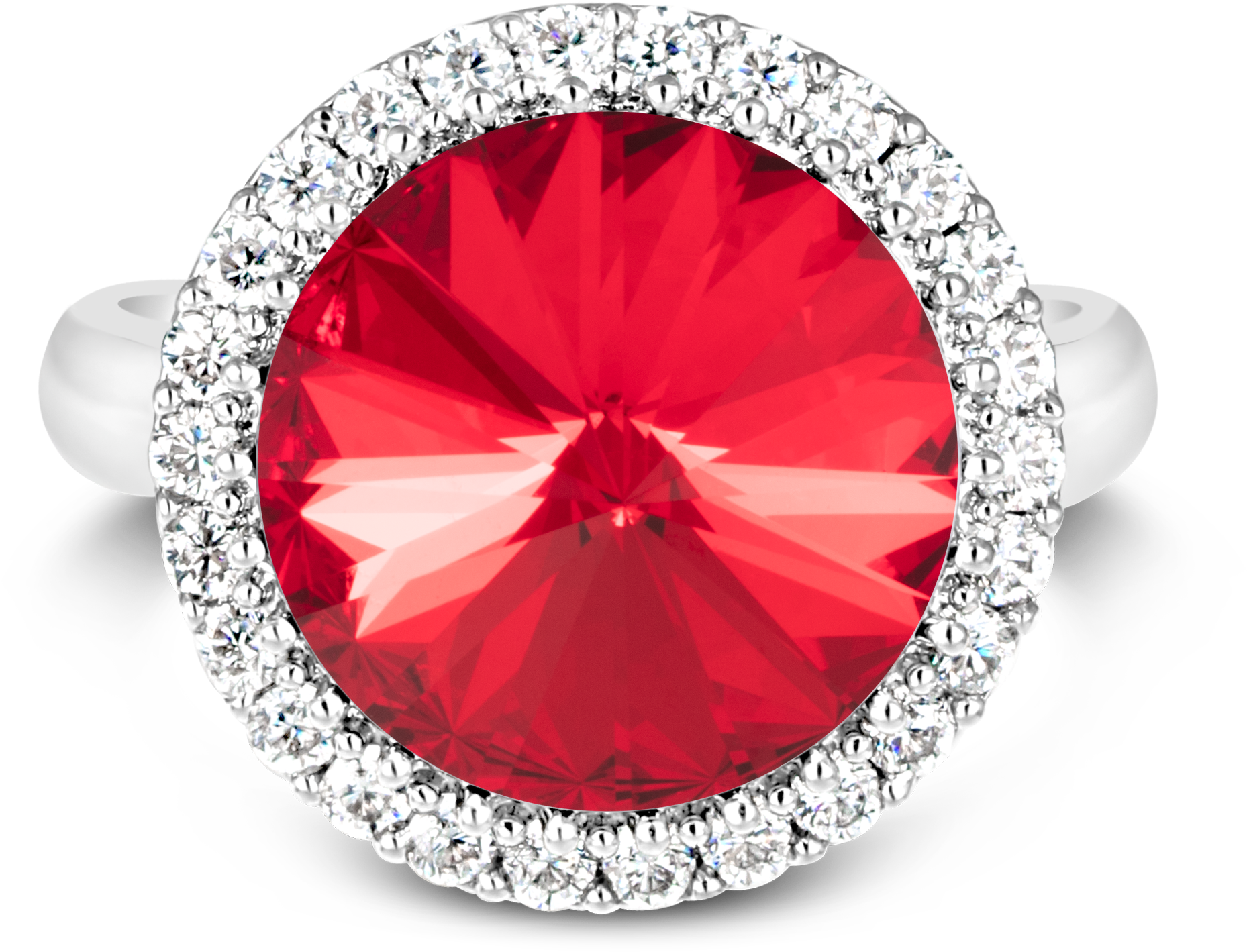 Fancy Halo Ring - Engagement Ring (3000x3000), Png Download