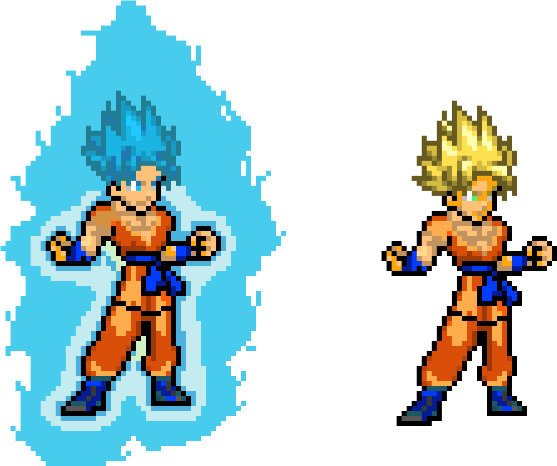 Super Sayian Blue Kaioken X10 Goku - Pixel Blue Kaioken Goku (1380x1040), Png Download