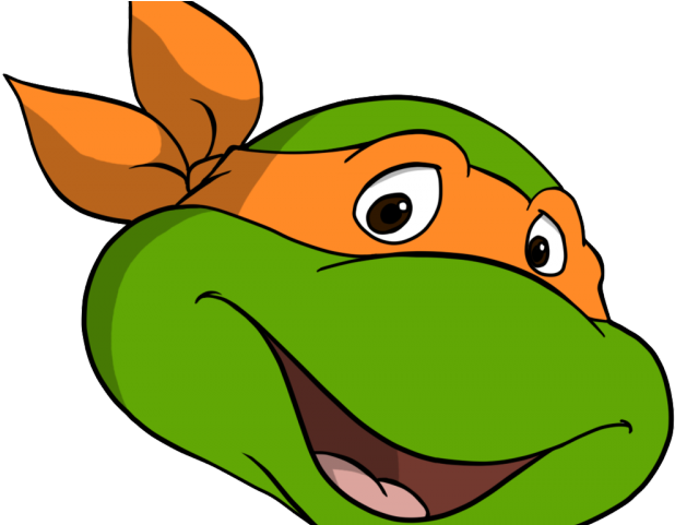 Tmnt Clipart Logo - Ninja Turtle Michelangelo Face (640x480), Png Download