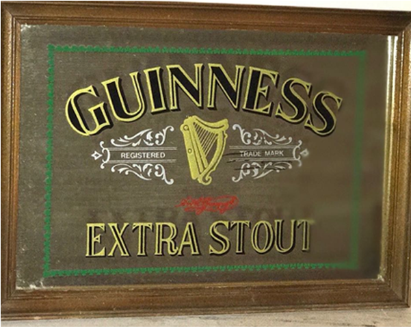Guinness Extra Stout Miniature Mirror - Wood (600x600), Png Download