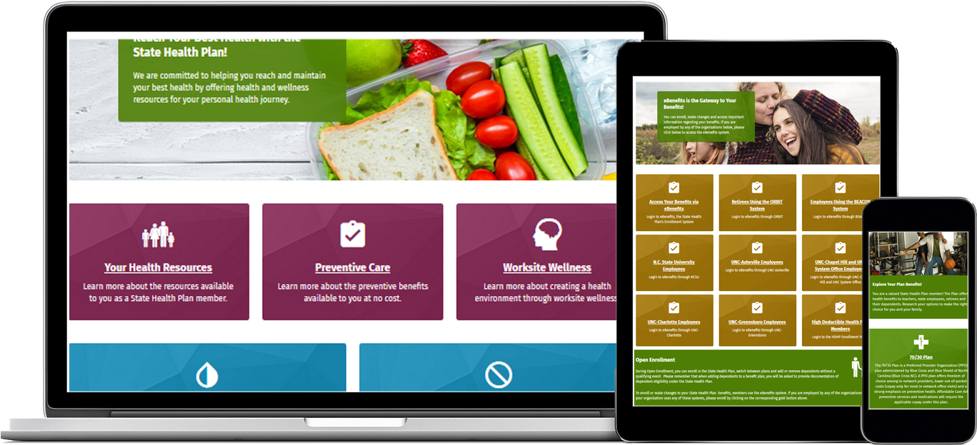The State Health Plan Is Proud To Unveil Our New Website, - Web Page (1500x799), Png Download