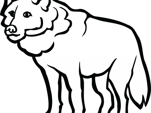 Wolf Clipart Creepy - Clip Art Black And White Wolf (640x480), Png Download