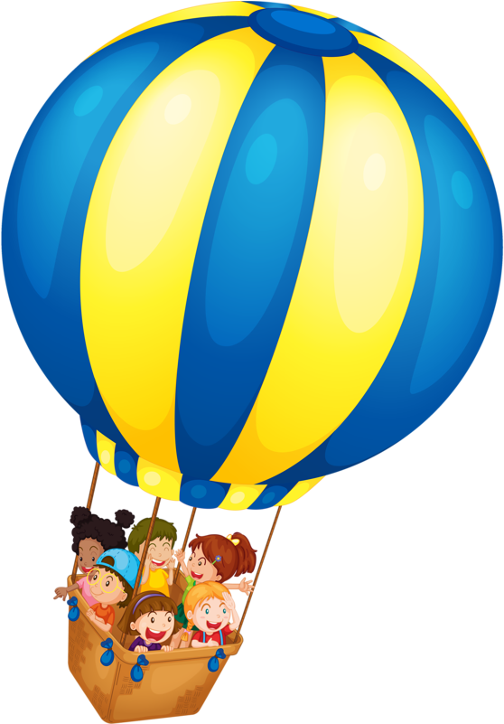 Patriotic Clipart Hot Air Balloon - Kids And Hot Air Balloons (582x800), Png Download