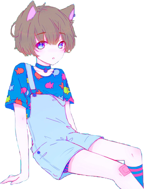 Pastel Anime Boy - Kawaii Pastel Anime Boy (487x638), Png Download