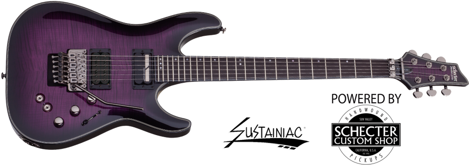 Schecter Blackjack Sls C-1 Fr S - Schecter Hellraiser Hybrid C 1 Purple (960x419), Png Download