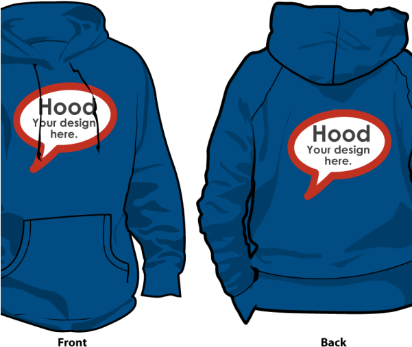 Hoodie Order Form Template - Black Hoodie Template Vector (600x600), Png Download