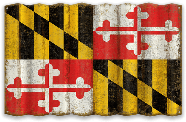 Maryland Corrugated State Flag - Black And Gray Maryland Flag (730x730), Png Download