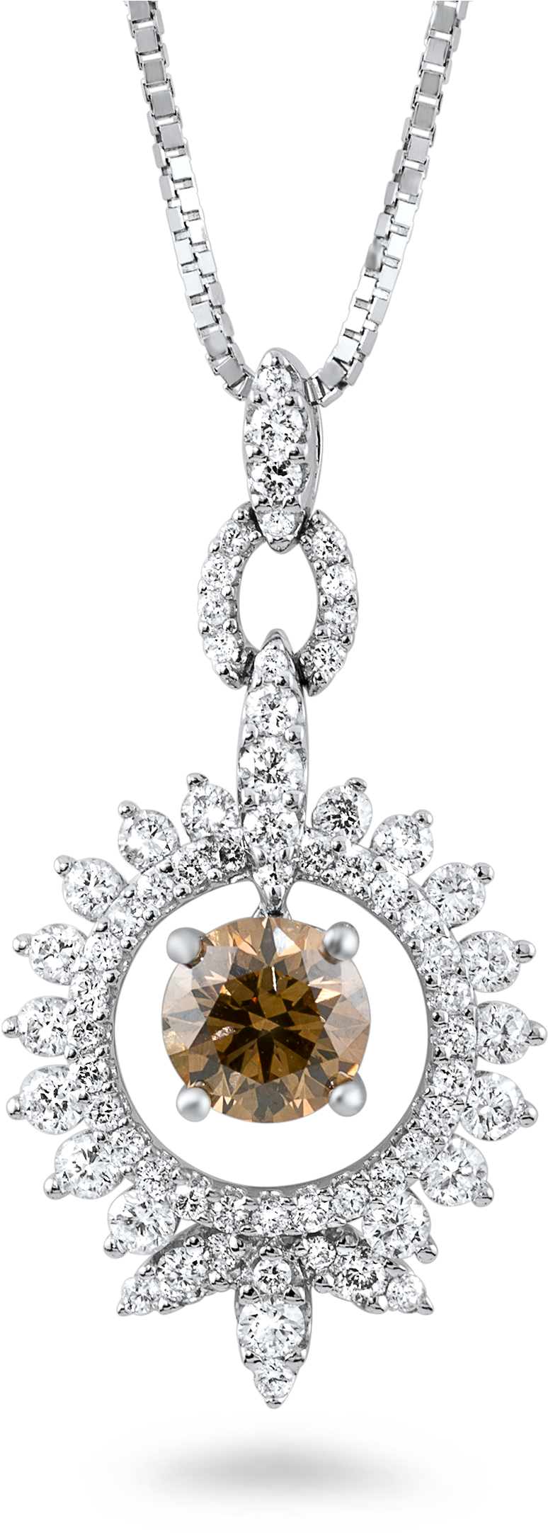 Beautiful Brown/white Diamond Pendant - Beautiful Pendant (2200x2200), Png Download