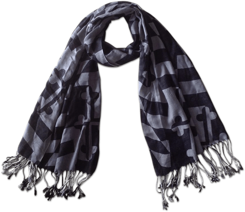Greyscale Maryland Flag Scarf Route Apparel - Scarf (960x893), Png Download