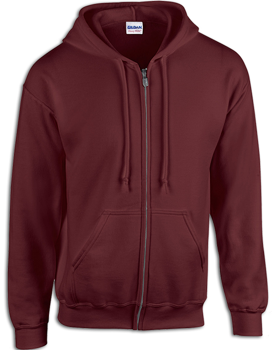 G18600 Gildan Full Zip Hoodie - Zipper Hoodie Maroon Gildan (700x700), Png Download