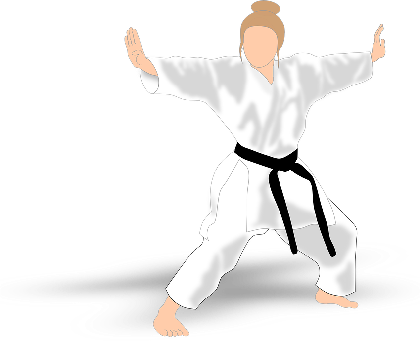 Kata Karate Martial Arts Girl Standing Defend - Karate (960x706), Png Download