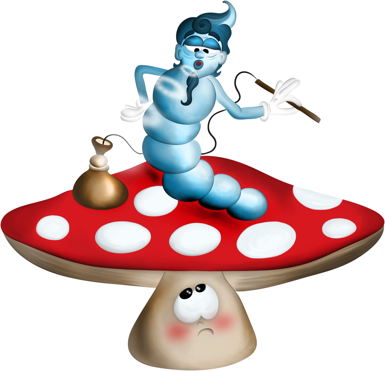 Alice's Adventures In Wonderland Queen Of Hearts Caterpillar - Alice In Wonderland Bunny Clipart Png (1280x1233), Png Download