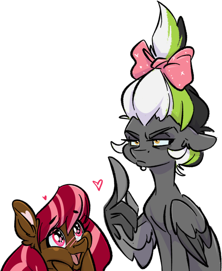 Kez, Blushing, Bow, Feather Fingers, Girly, Heart, - Cartoon (841x1024), Png Download