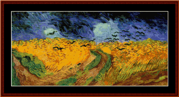 Wheat Field With Crows - Vincent Van Gogh Meadow (600x600), Png Download
