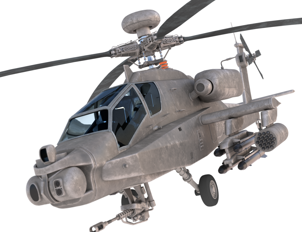 Ah 64 Apache Longbow 3d Model - Helicopter Rotor (1200x922), Png Download