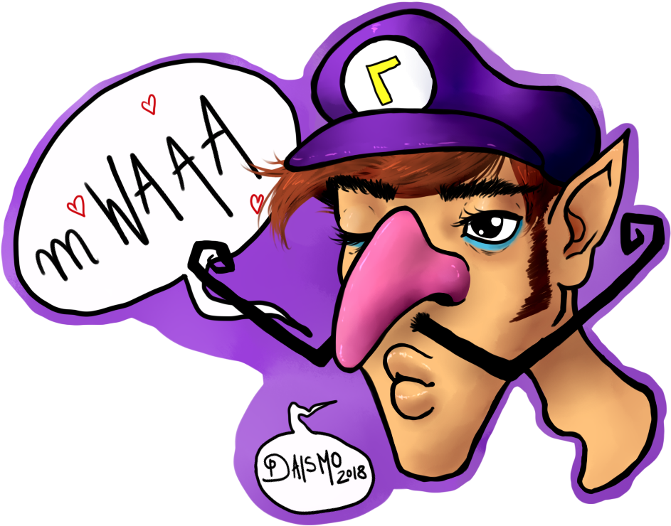 Waluigi - Cartoon (1024x768), Png Download