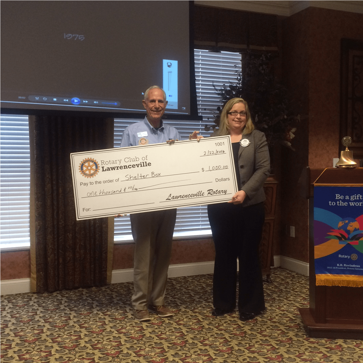 Past-president Art Kleve Accepted A Banner Recognizing - Official (1632x1224), Png Download