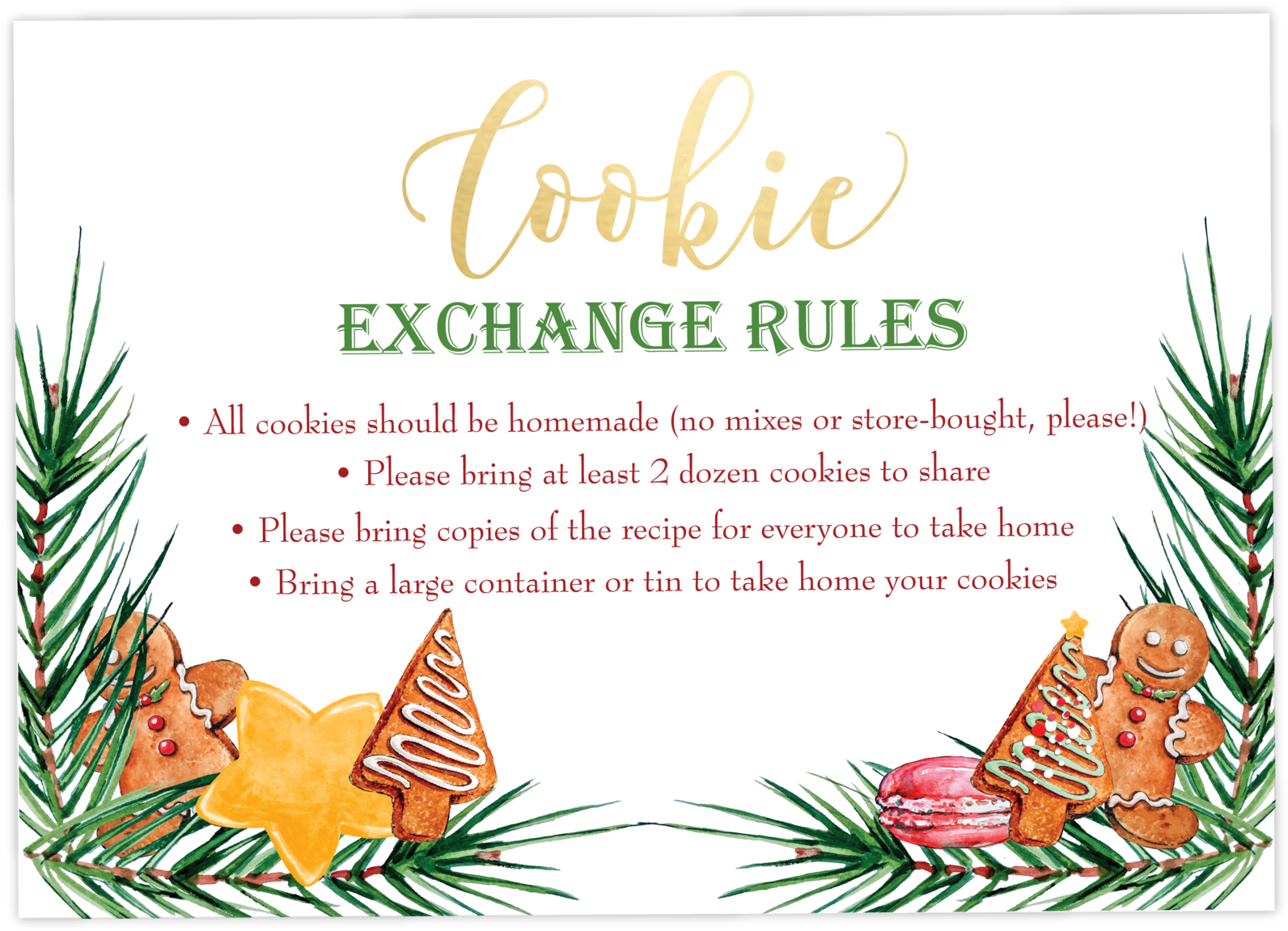 Christmas Cookie Exchange Party Invitations - Merchant Marine License (2048x2048), Png Download