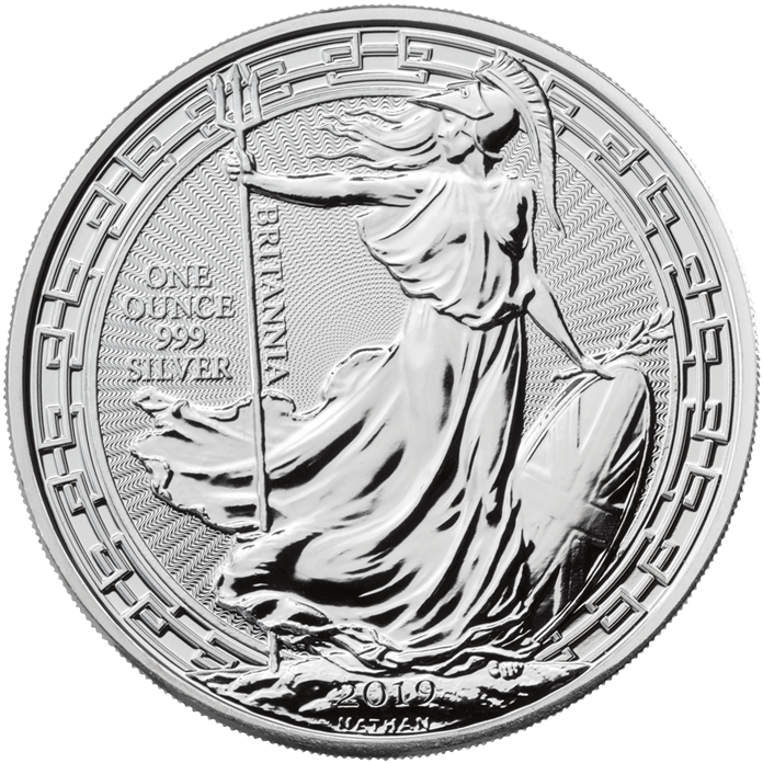 Britannia 2019 Oriental Border 1 Oz Silver Coin - Britannia 1oz Silver Bullion Coin (696x696), Png Download