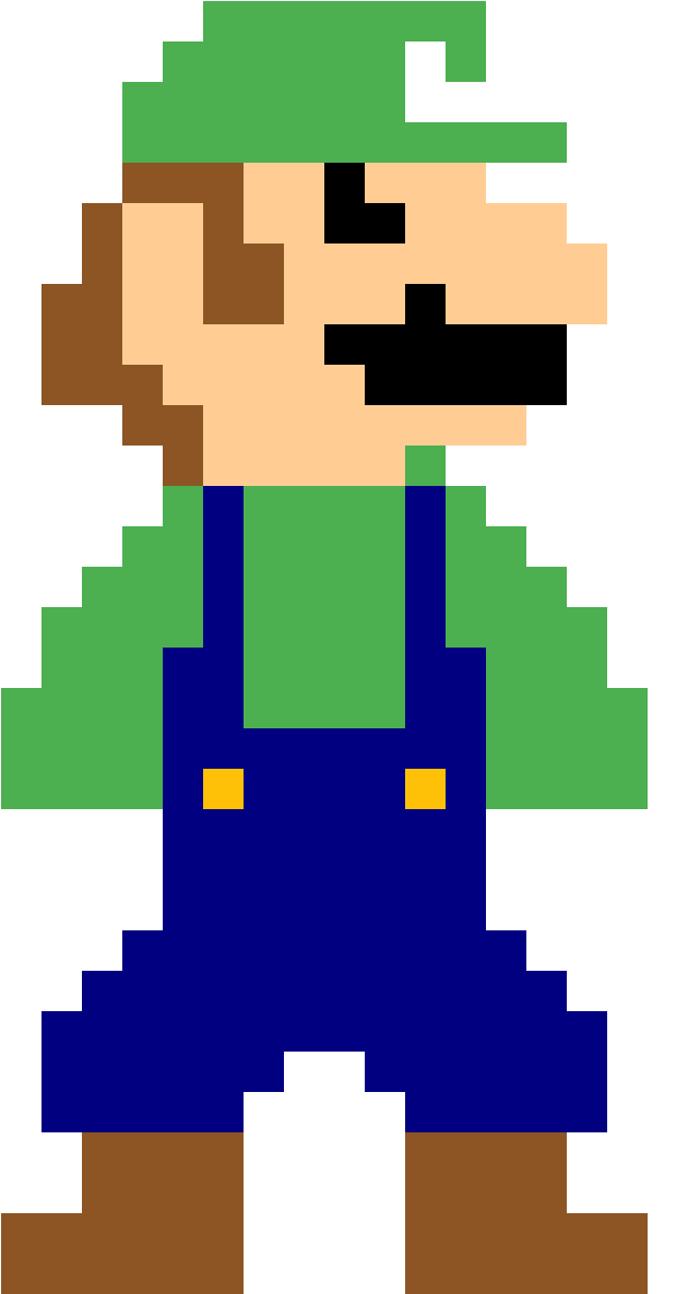Luigi Mario - Pixel Super Mario Bros (1184x1184), Png Download