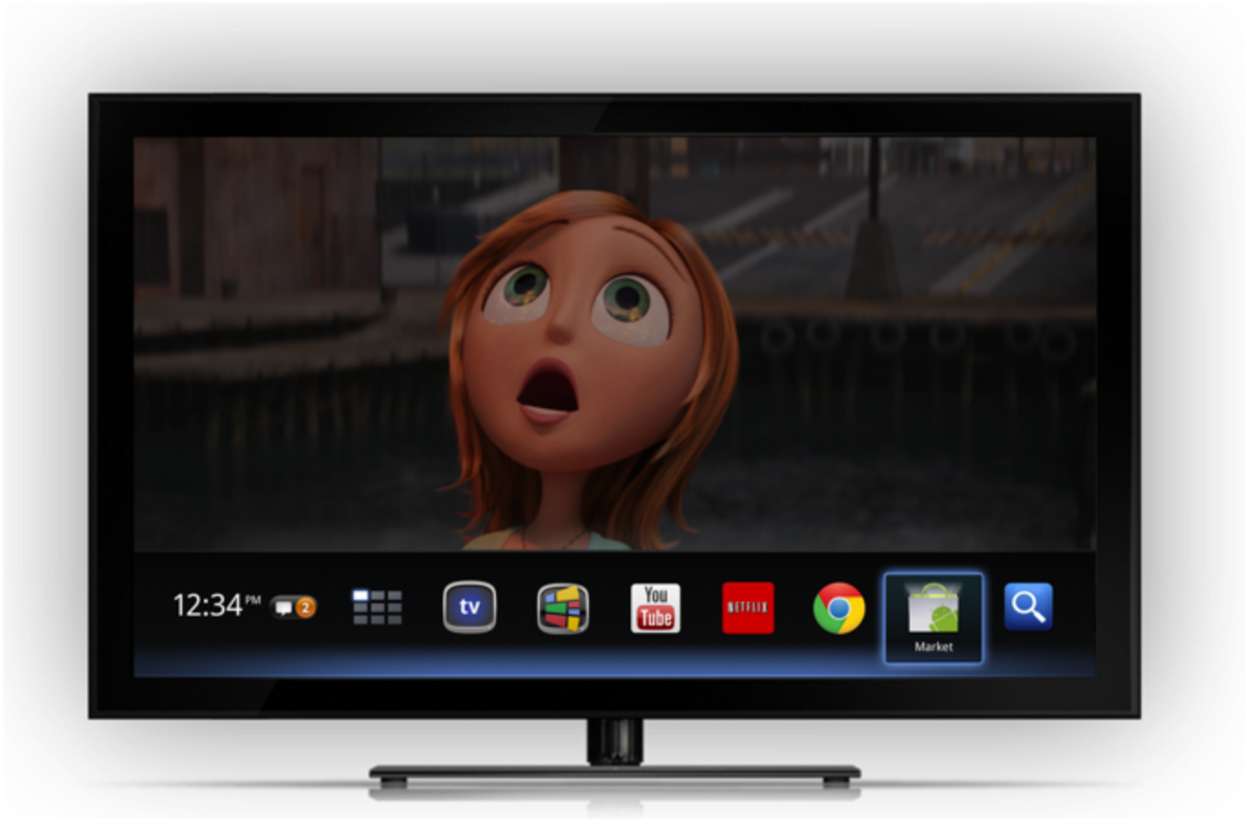 Android Kitkat Tipped To Transparent Background - Google Tv (1200x817), Png Download
