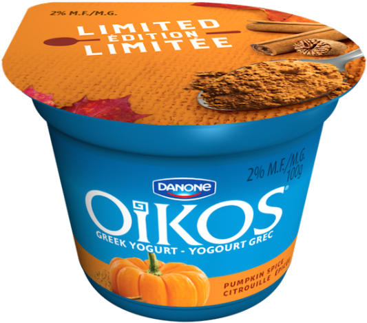 Pumpkin Spice Greek Yogurt - Oikos Greek Yogurt Banana (625x562), Png Download