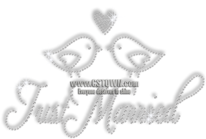Pure Crystal Two Just Married Love Birds Rhinestone - Illustration (450x450), Png Download