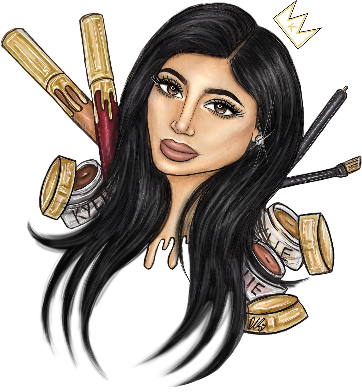Kylie Jenner By David Lee Illustrations - Kylie Jenner Dibujos (1557x1557), Png Download