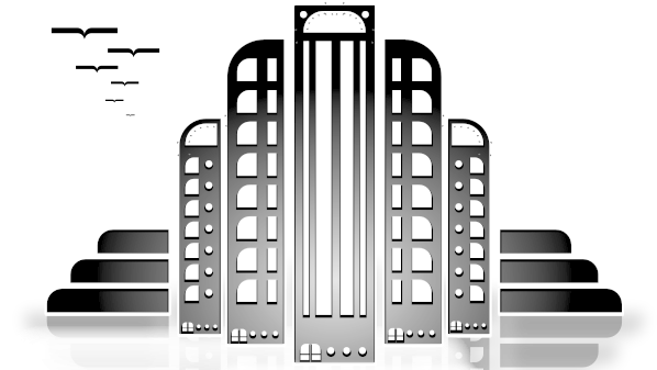 City Buildings Png Transparent Images Clipart Icons - 30s Themed Party (600x352), Png Download