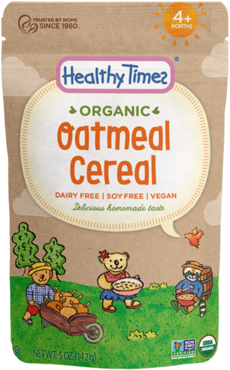 Organic Oatmeal Cereal - Healthy Times, Organic Growing Up Milk, 1 Year & (600x600), Png Download
