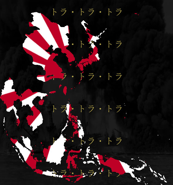 [oc] Flag Map Of The Japanese Empire At Its Height - Map (564x602), Png Download