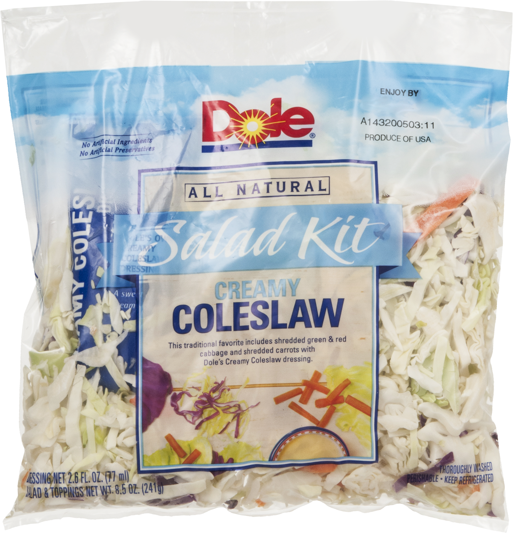 Dole Salad Kit Creamy Coleslaw, 8.5 Oz (1734x1800), Png Download